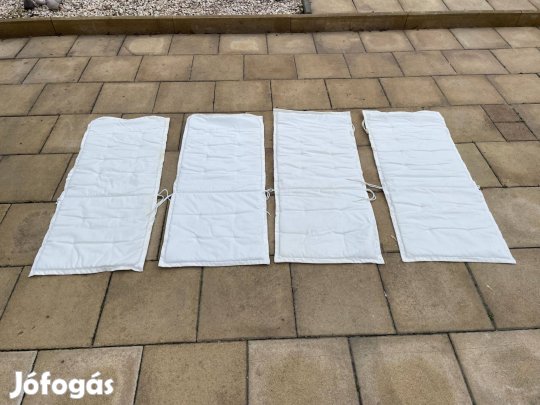 4 db Kerti Szék Párna 50 x 120 Cm Fehér