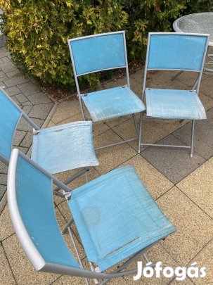 4 db Kültéri szék kerti fémvázas szerkezetileg erős stabil székek