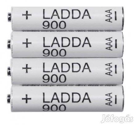 4 db Ladda IKEA Eneloop AAA mikro ceruza akkumulátor elem 900 mAh, új