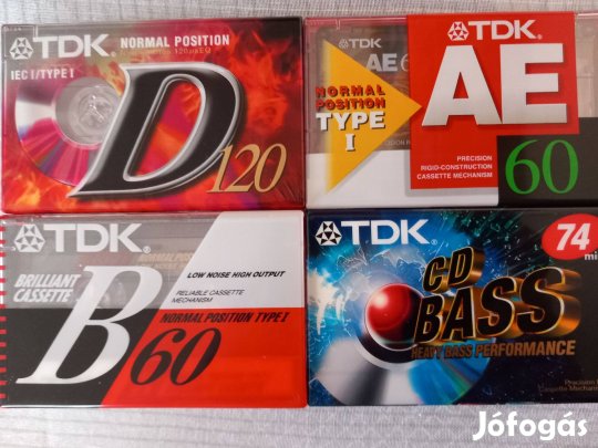4 db TDK új, lezárt I-es típusú magnókazetta. Leírás!