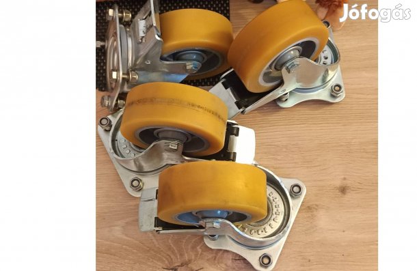 4 db Tente forgóvillás görgő talppal, fékkel, 500Kg teherbírás féláron