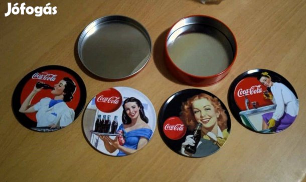 4 db. Coca-Colás tányér +4 db retro poháralátét. Gyűjtőknek is!