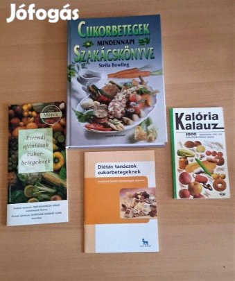 4 db. könyv cukorbetegeknek étkezés témában