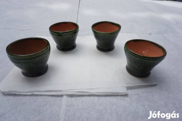 4 db. túri fazekas kerámia pálinkás pohár egyben eladó