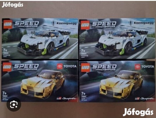 4 db bontatlan LEGO Speed Champions 76900 Koenigsegg + 76901 Toyota ut
