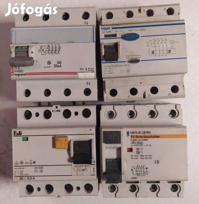 4 db bontott fellelt fi relé ÁVK áramvédő kapcsoló