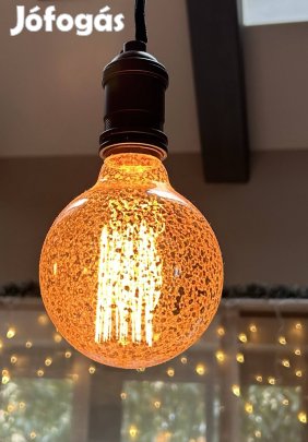 4 db dekoratív, repedezett üvegű LED izzó