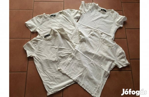 4 db fehér póló csomagban! 134-140