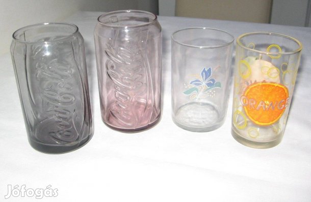 4 db különféle üvegpohár