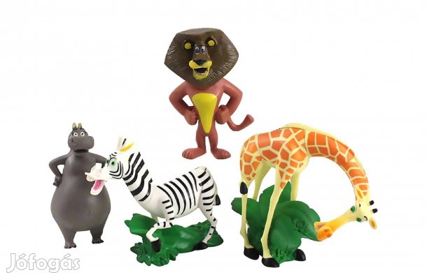 4 db-os Madagascar jellegű állatfigura szett