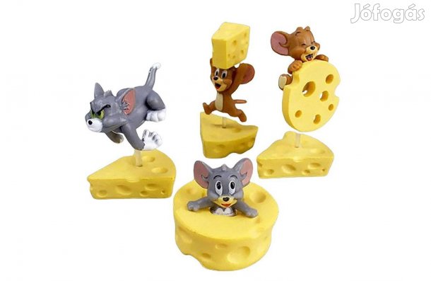 4 db-os Tom és Jerry jellegű mini mesefigura szett