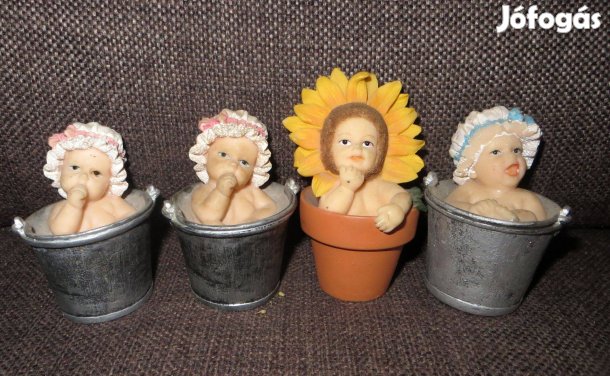 4 db régi retro vödrös baba Bucket Babies