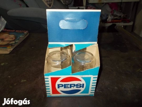 4 db retro sörös üvegpohár eredeti dobozában