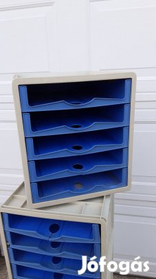4 db törött Irattartó box 5 fiókos irat tartó műanyag doboz
