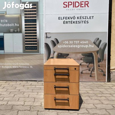 4 fiókos konténer, fekete fogantyúkkal, bükk színű - használt bútor