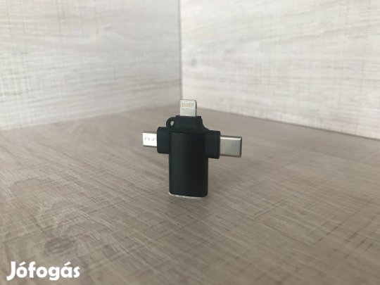 4 in 1, USB-C / Lightning / Micro USB, Adapter, Otg (USB-A), Új