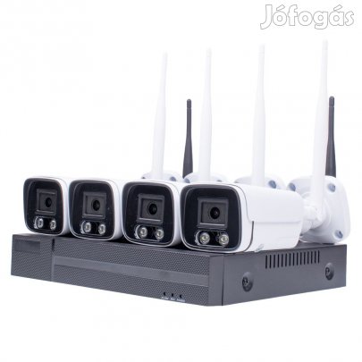 4 kamerás 3MP -es WIFI-s rendszer, kültéri/beltéri használatra mikrof