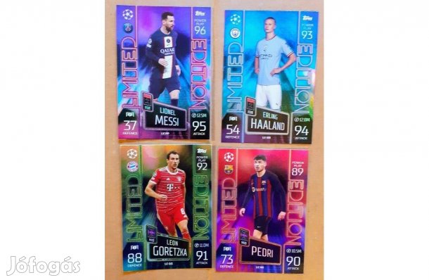 4 limited focis kártya teljes Mini Tins limited sor Match Attax 2023