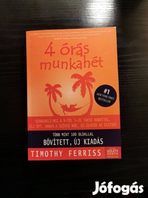 4 órás munkahét, Tim Ferriss, üzleti bestseller könyv, -20% kedvezmény
