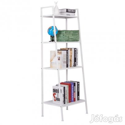 4 polcos fém polcállvány, fehér, ALDEA