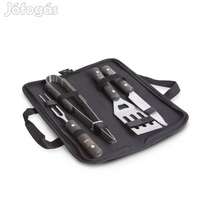 4 részes Grill készlet Csipesz húsvilla lapát kés és táska