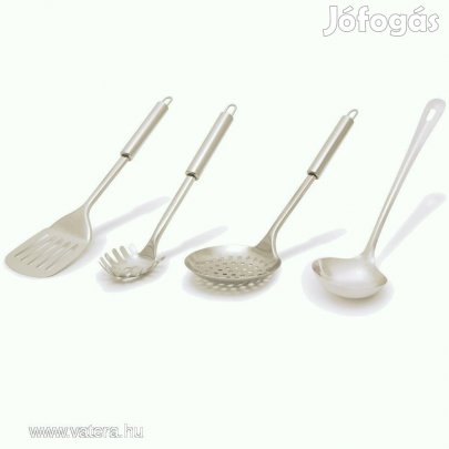 4 részes Rozsdamentes acél konyhai 30cm tálaló kiszedő készlet szett