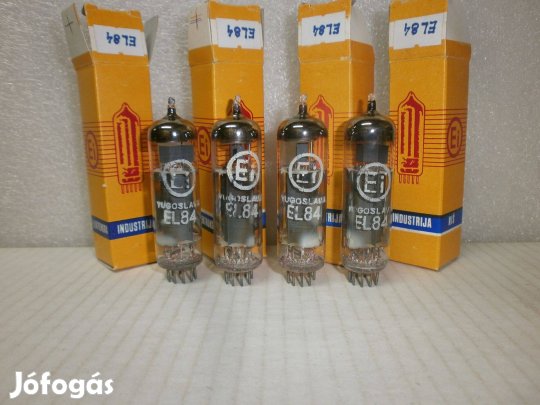 4 x EL84 ( 6BQ5) - Ei - Tungsram - NOS - Quartet - párositott