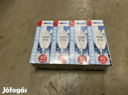 4db 40W E14 gyertya izzó matt búrás, nem Tungsram