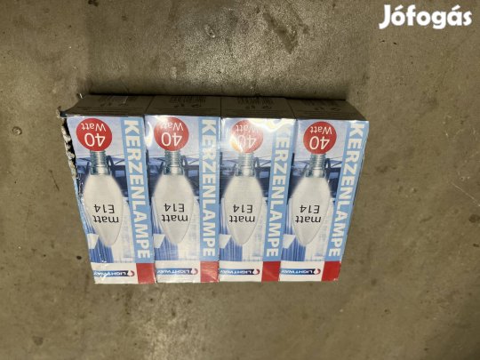 4db 40W matt burás gyertya izzó, égő, nem Tungsram