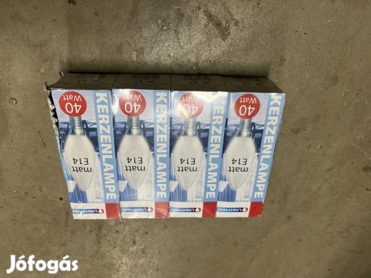 4db 40W matt búrás gyertya izzó, nem Tungsram
