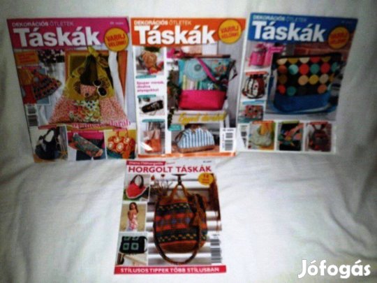 4db Dekorációs horgolt táskák magazinok