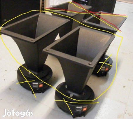 4db JBL 2450SL 2" diverhez alutölcsérek. Cserélhetők is