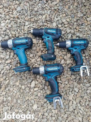 4db Makita 14,4v akkus fúró, csavarozó, behajtó géptest 