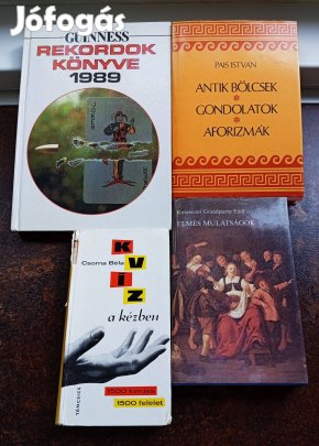 4db könyv (kvíz,bölcsességek,aforizmák,rekordok)