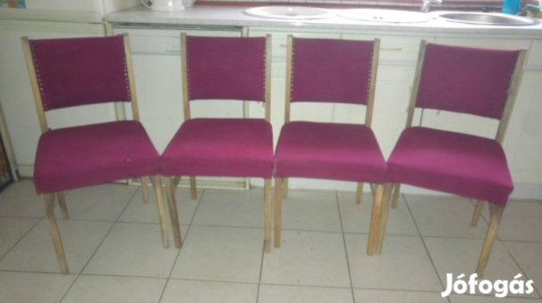 4db lilás bordó kárpitos étkezőszék