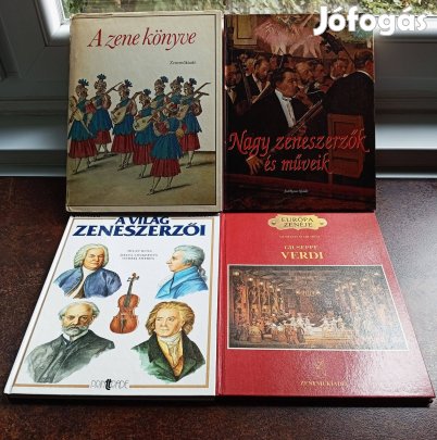 4db nagy méretű zenei könyv (könyvcsomag)