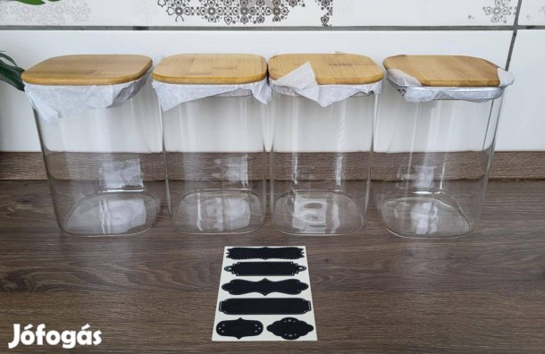 4db-os Comsaf 1,1 literes üveg tárolóedény készlet