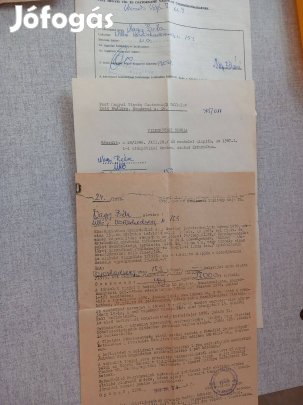 4db régi ivóvíz bekötéssel kapcsolatos iratok 70-es évekből