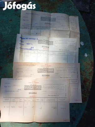 4db régi villanyszámla kivonat egybe a 70-es évekből