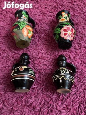 4db retro régi kerámia korsó, váza, dísztárgy, dekoráció!