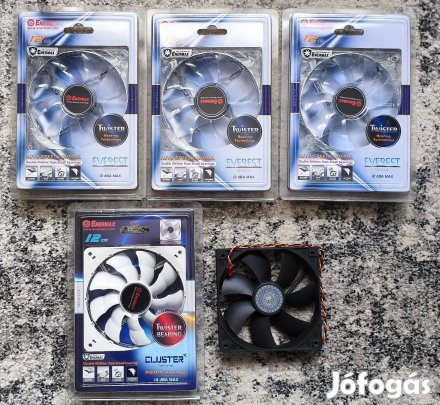 4db új Enermax 120mm + 1db Cooler Master 120mm ventilátor