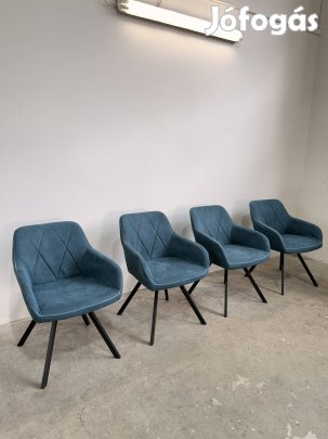4db újszerű bársony étkezőszék tengerkék színű  