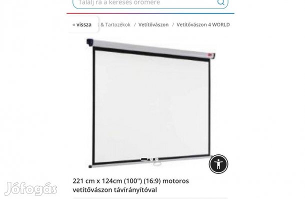 4world vetitővászon 221x124 cm 9:16 Újállapot