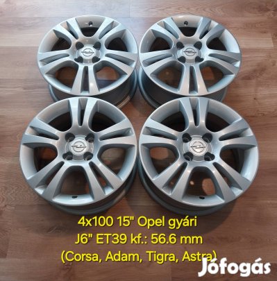 4x100 15" Opel Adam, Corsa, Meriva gyári alufelni garnitúra