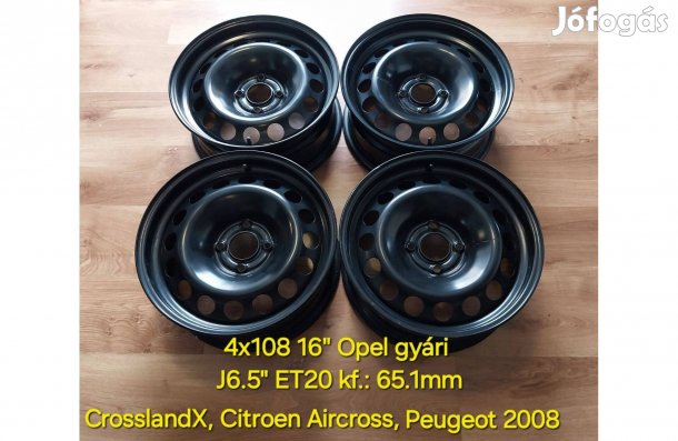 4x108 16" Opel/Peugeot/Citroen gyári lemezfelni garnitúra /ET20/