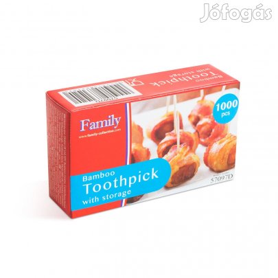 5000 db Fogpiszkáló Fogvájó szett papír tároló dobozban bambusz