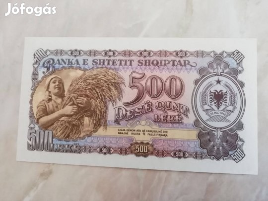 500 Leke Albán 1957-es kiadású papírpénz ritka db