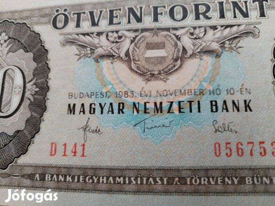 50 Forintos papírpénz 1983-as Rákóczi