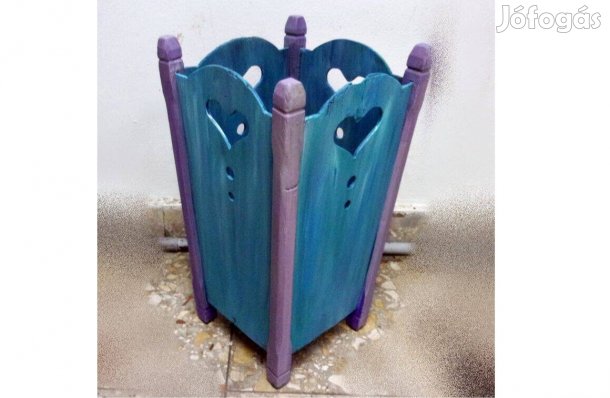 50 cm magas meseszép vintage fa szemetes esernyőtartó dekoráció Újpest