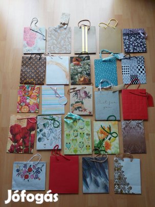 50 db 1x használt ajándék zacskó dísztasak többféle méretben eladó